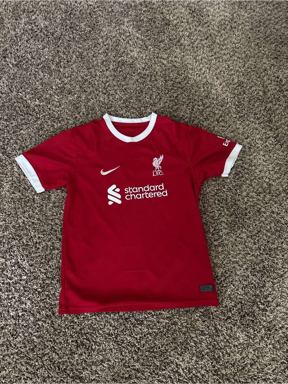 Nike Kids Liverpool Red Soccer Jersey with White Accents